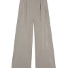 Cleo, green striped linen and silk pants