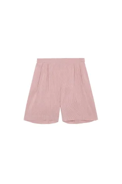 Cleo, red striped linen and silk shorts