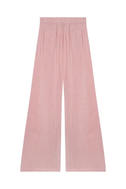 Cleo, red striped linen and silk pants