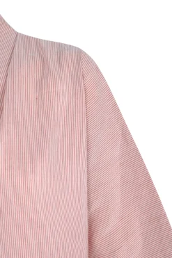 Cleo, red striped linen and silk shirt