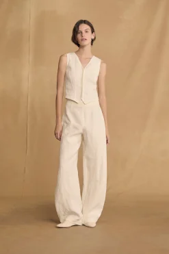Costa, ivory linen vest