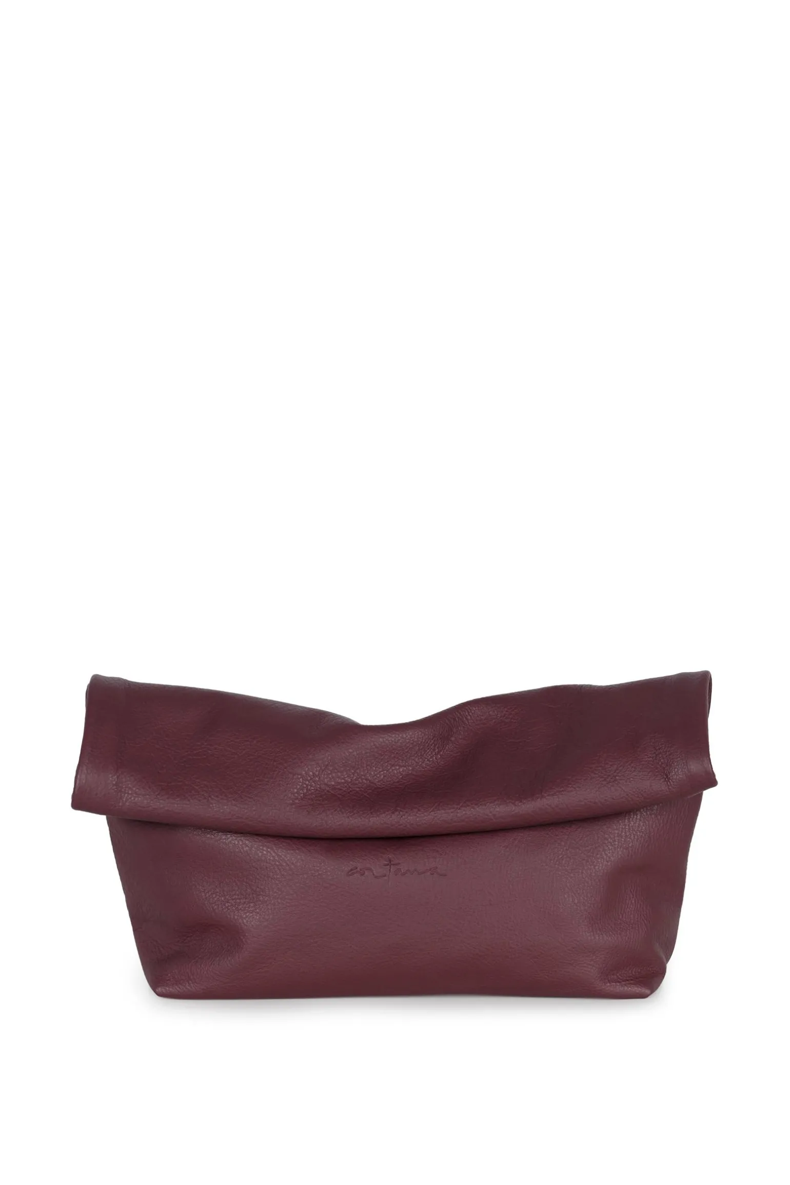 Delhi L, large clutch in burgundy leather