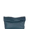 Delhi L, large clutch in ocean green leather