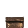 Delhi S, dark bronze leather clutch