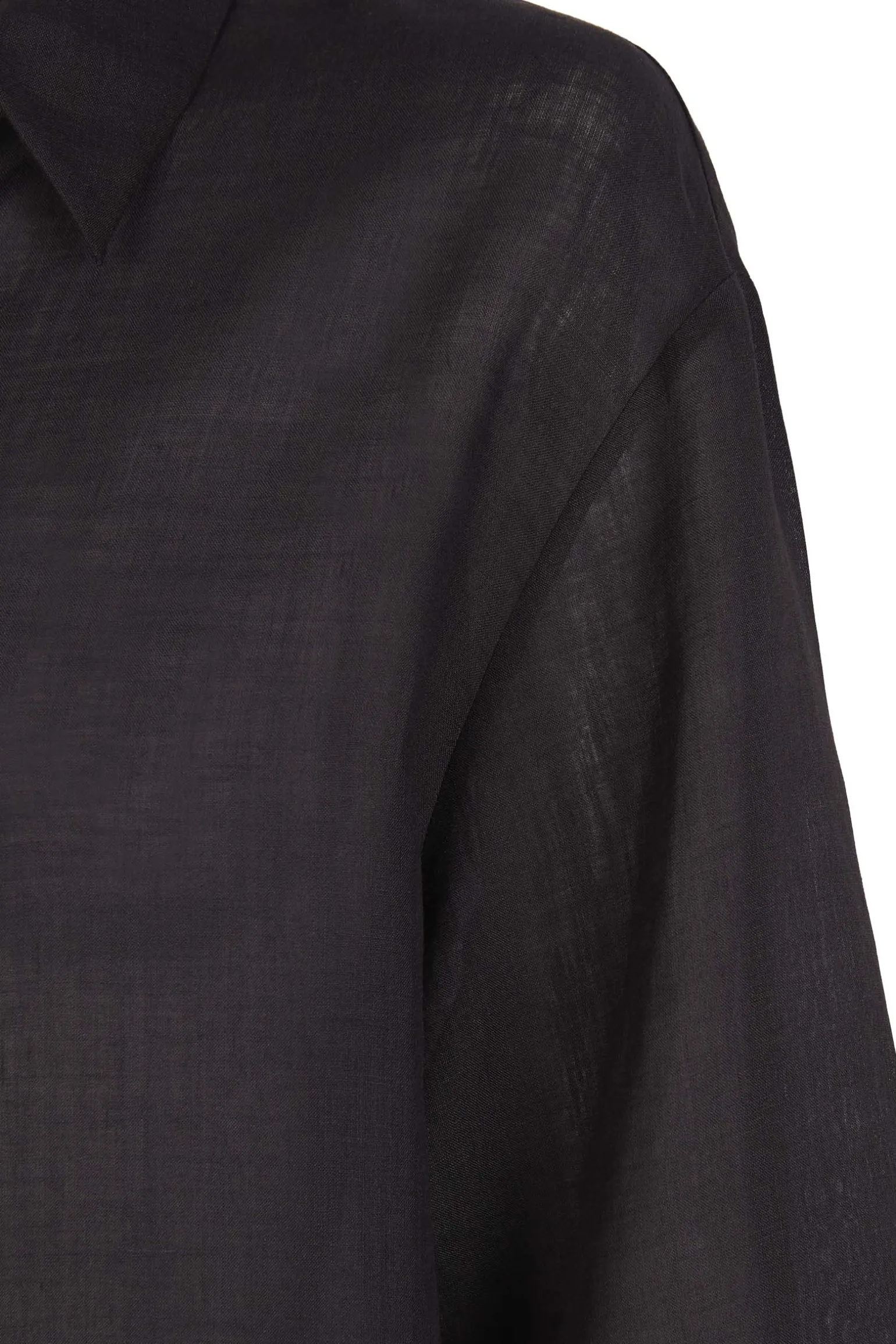 Dennis, black oversize shirt in ramie