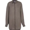Dennis, chestnut oversize ramie shirt