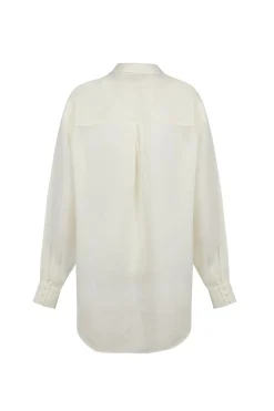 Dennis, ivory oversized ramie shirt