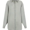 Dennis, sky blue oversized ramie shirt