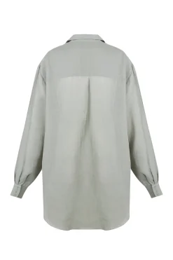Dennis, sky blue oversized ramie shirt