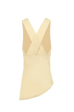 Dora, beige silk georgette top