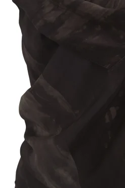 Dye, asymmetric stretch silk top