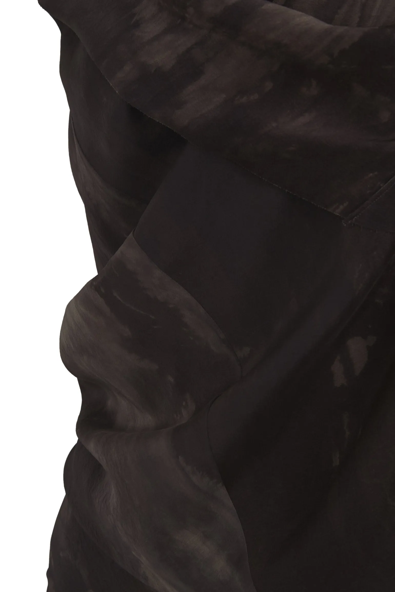Dye, asymmetric stretch silk top