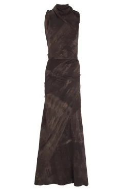 Dye, long stretch silk transformable dress