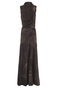 Dye, long stretch silk transformable dress