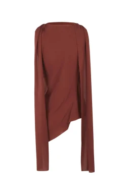 Edda, garnet stretch silk top