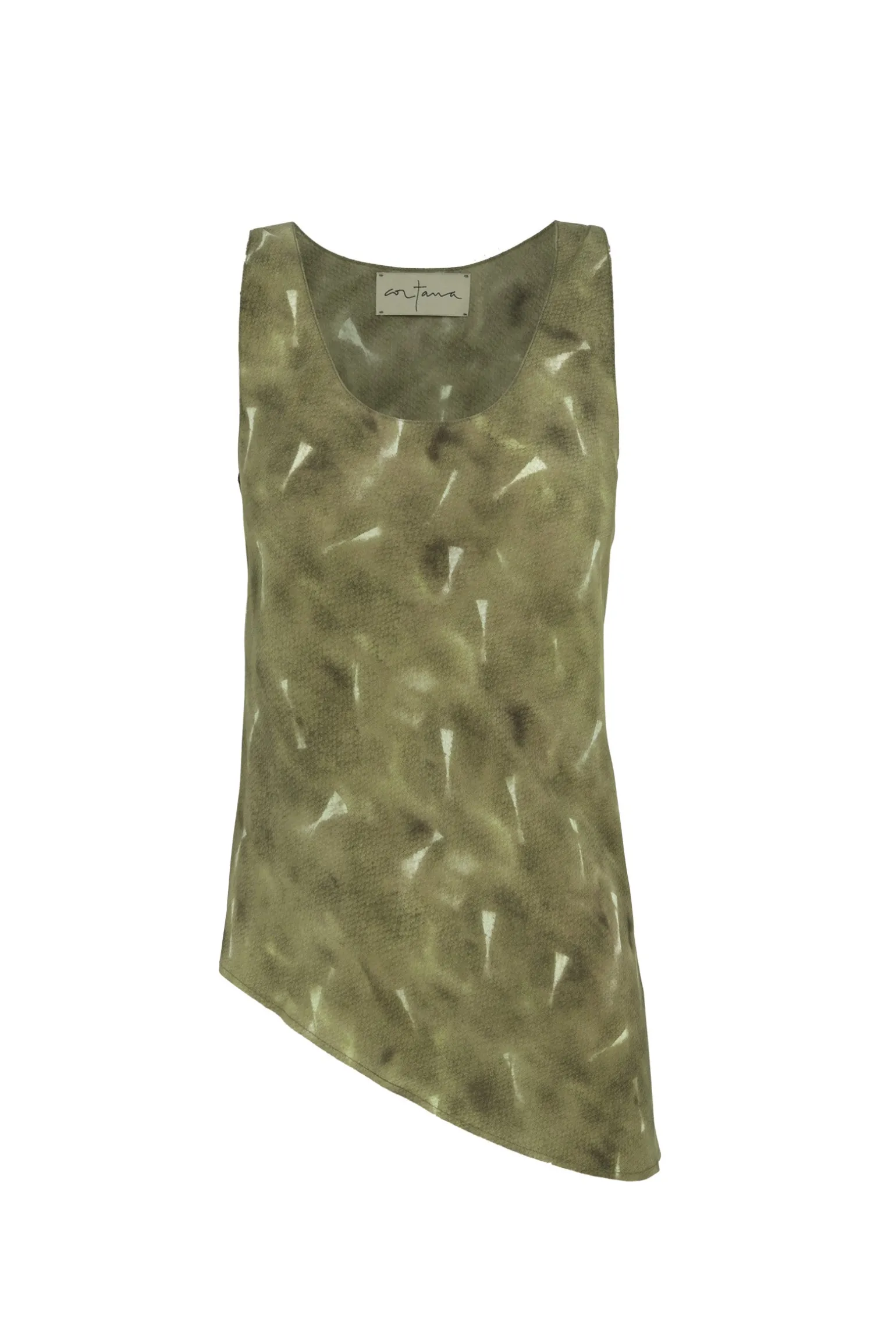 Elise, pua print organic silk top