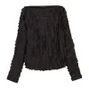 Epica, silk top with a feathered effect