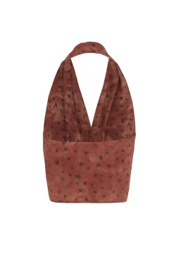 Etna, dot print silk top