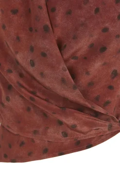 Etna, dot print silk top