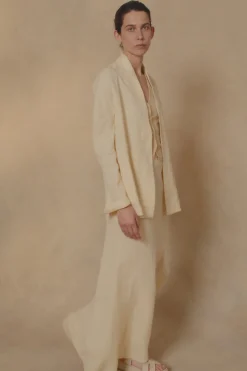 Fania, vanilla linen and viscose jacket