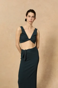 Fiona, blue wrap skirt