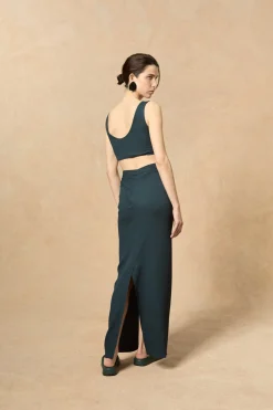 Fiona, blue wrap skirt