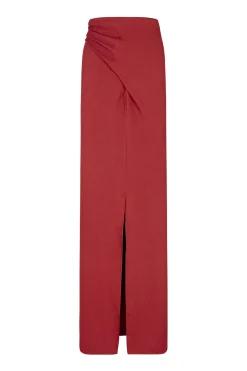 Fiona, carmine red wrap skirt