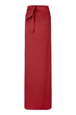 Fiona, carmine red wrap skirt