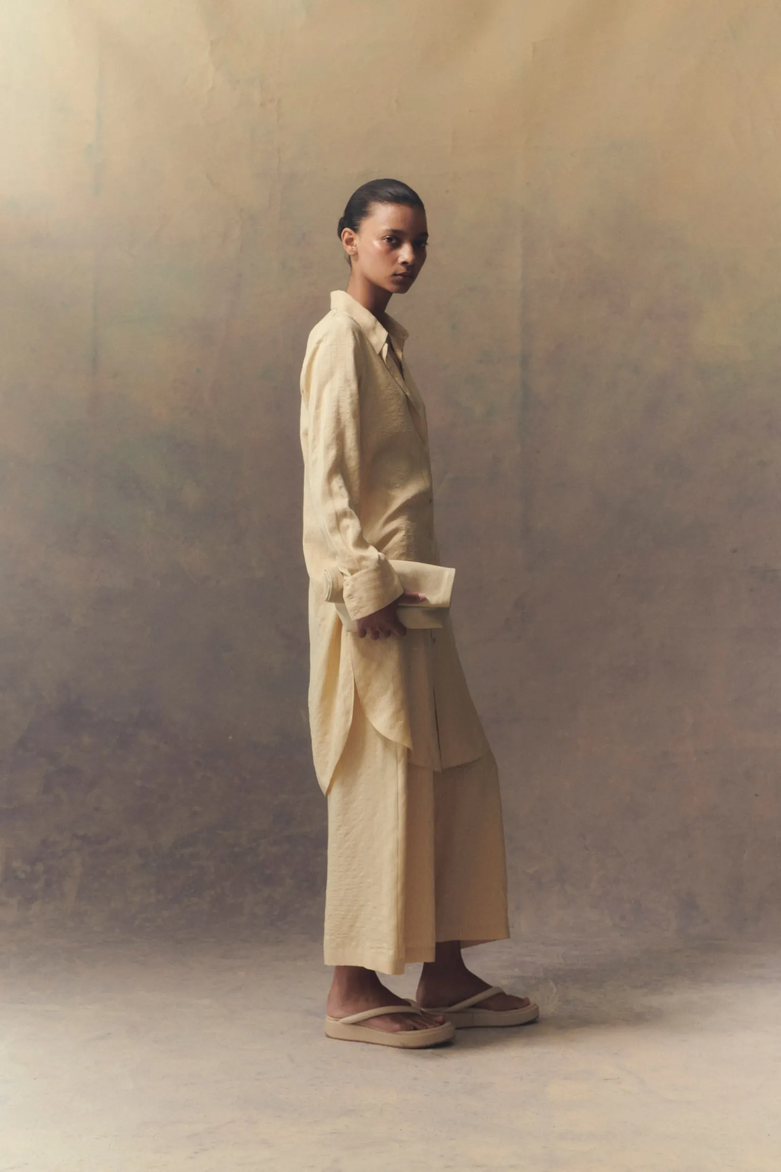 Frances, long pants in vanilla silk