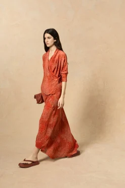 Geisha, clay leather platform flip flops