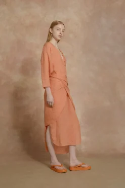 Geisha, orange flat sandal
