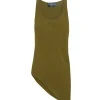 Georgia, moss green silk top
