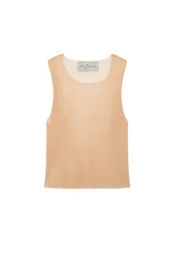 Giulia, peach silk knit top