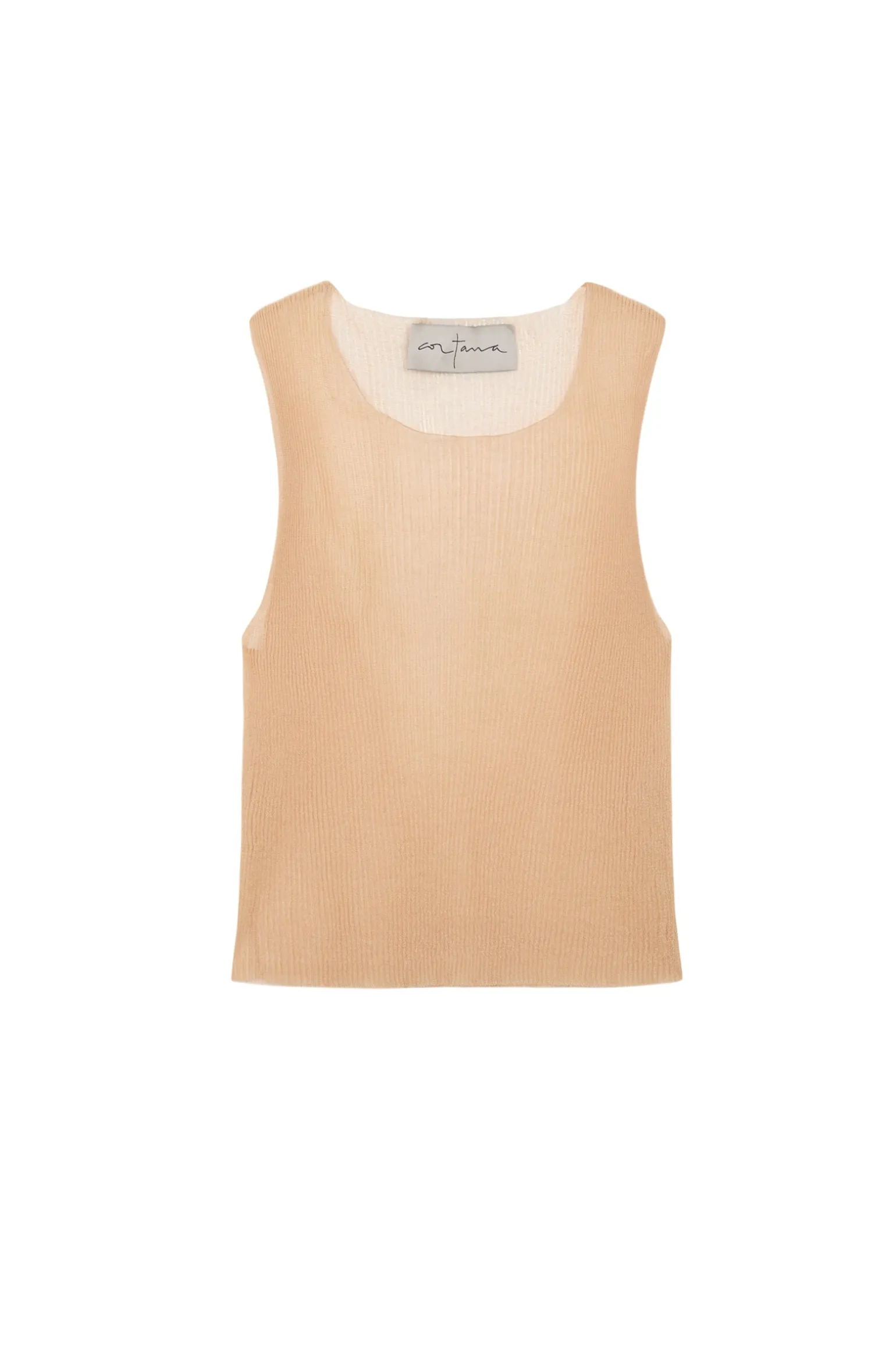 Giulia, peach silk knit top