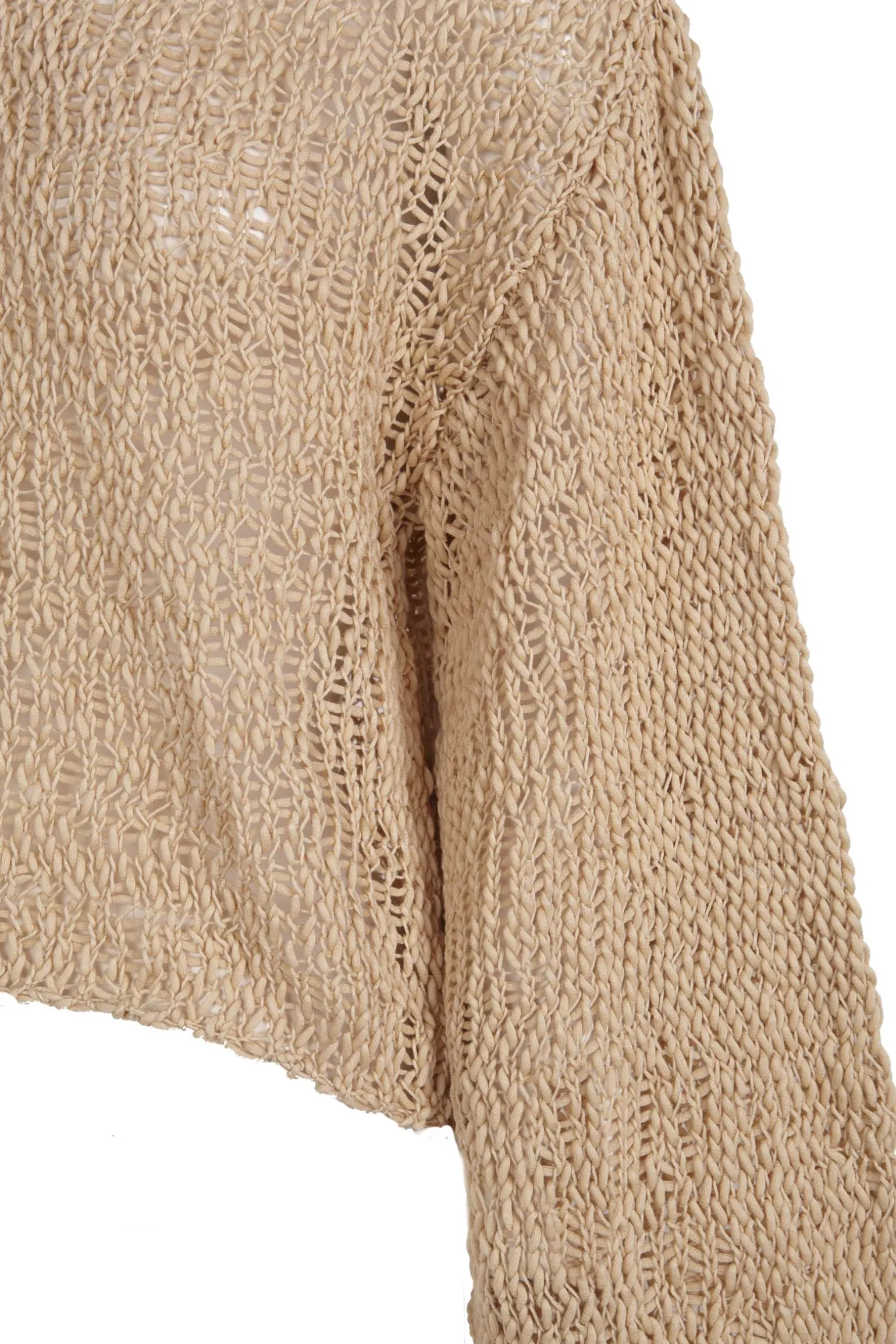 Hanami, beige cotton knit sweater