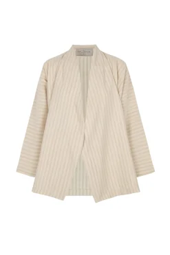 Ida, striped jacket in linen and silk