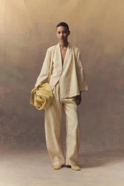 Ida, striped jacket in linen and silk