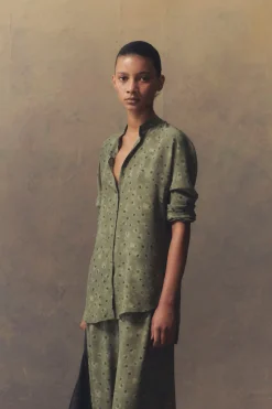 Irina, printed silk shirt