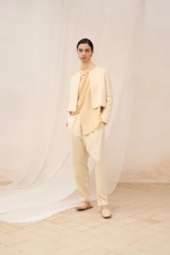 Jackie, ivory yak wool pants