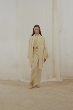 Jackie, ivory yak wool sarong skirt