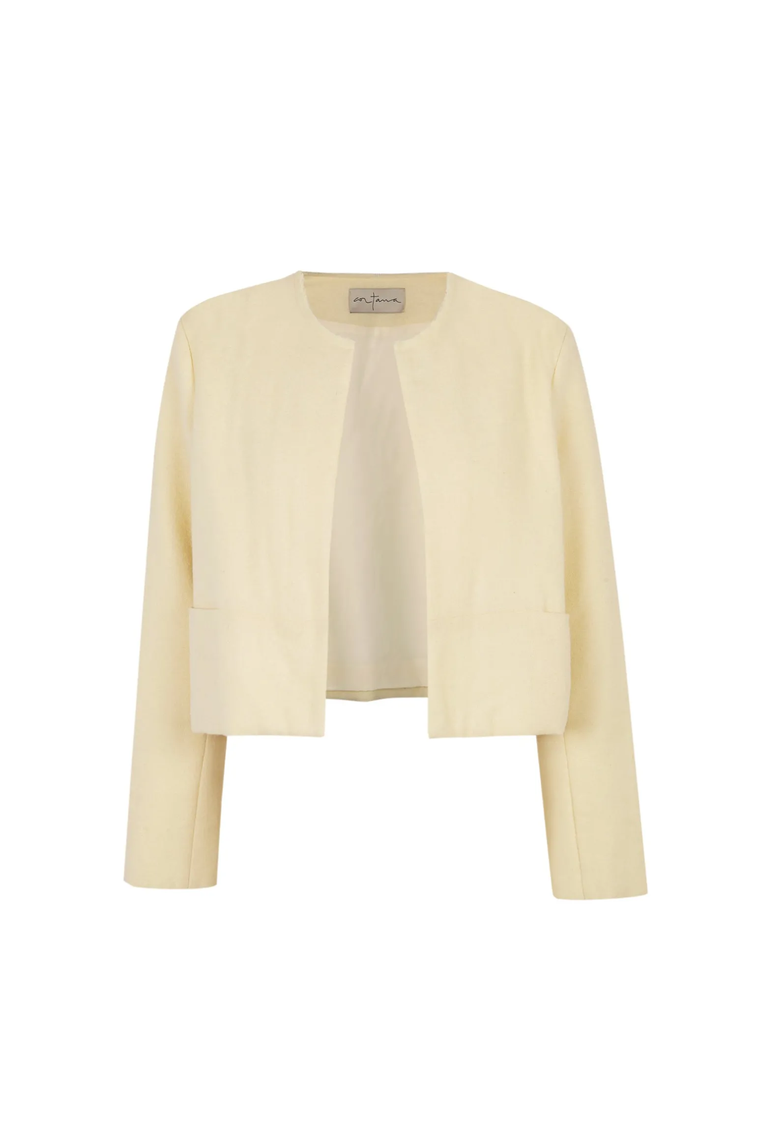 Jackie, ivory yak wool short jacket