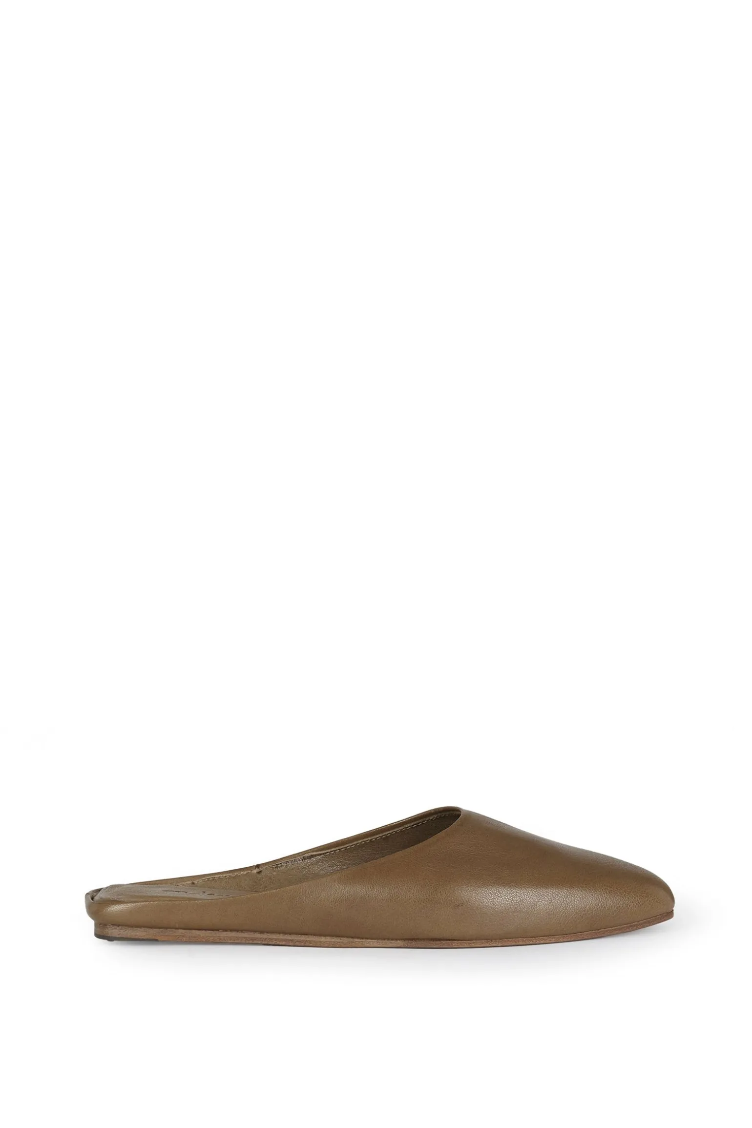 Jackie, mule in khaki green leather
