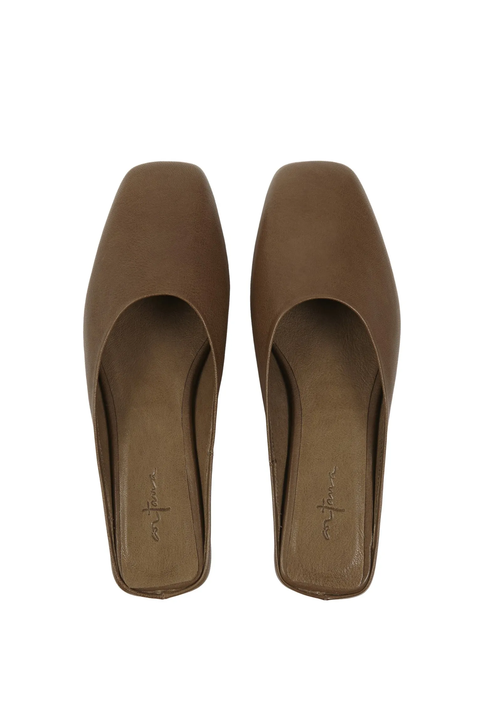 Jackie, mule in khaki green leather