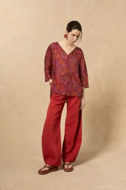 Janis, Indira print ramie top