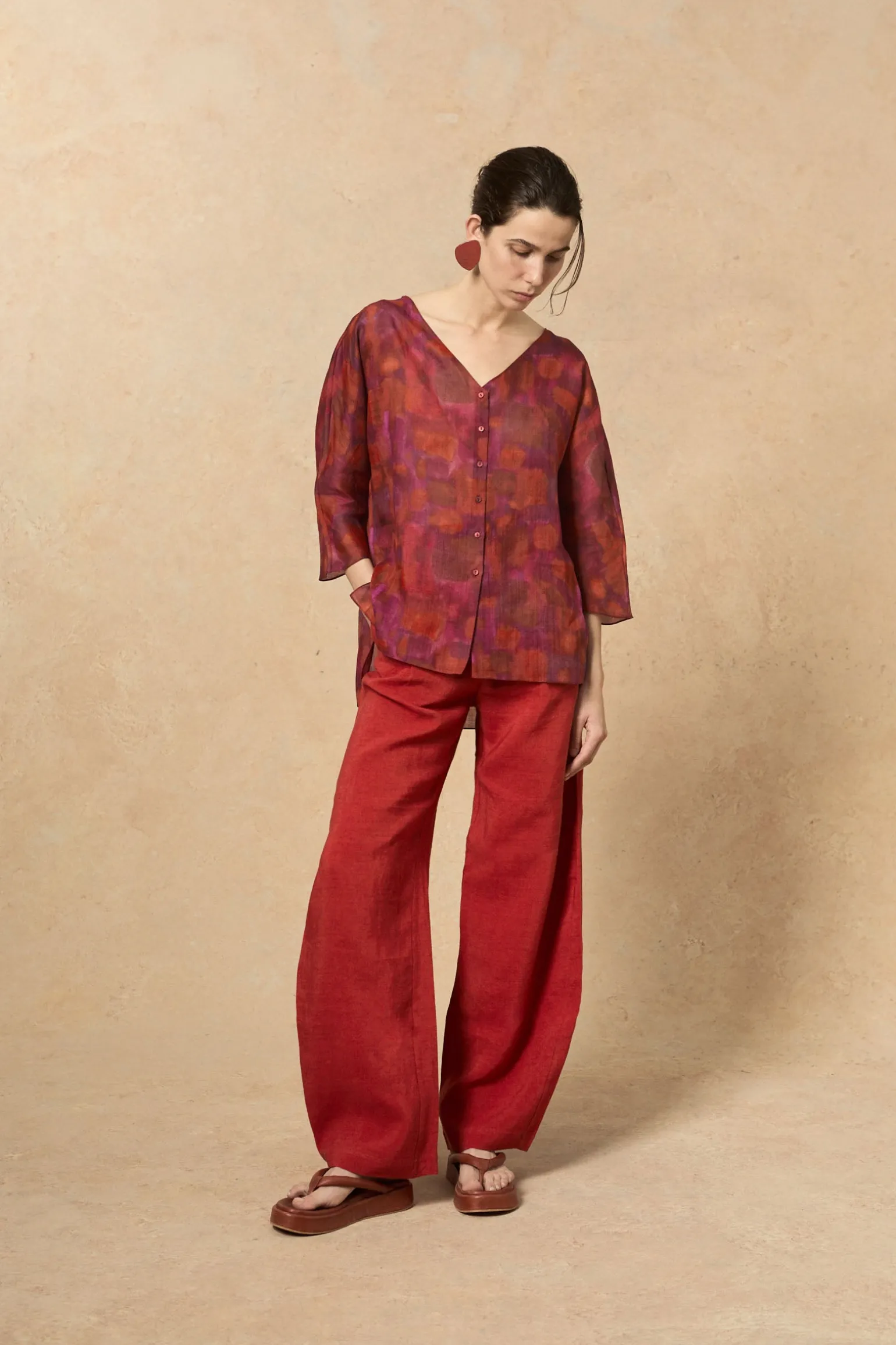 Janis, Indira print ramie top