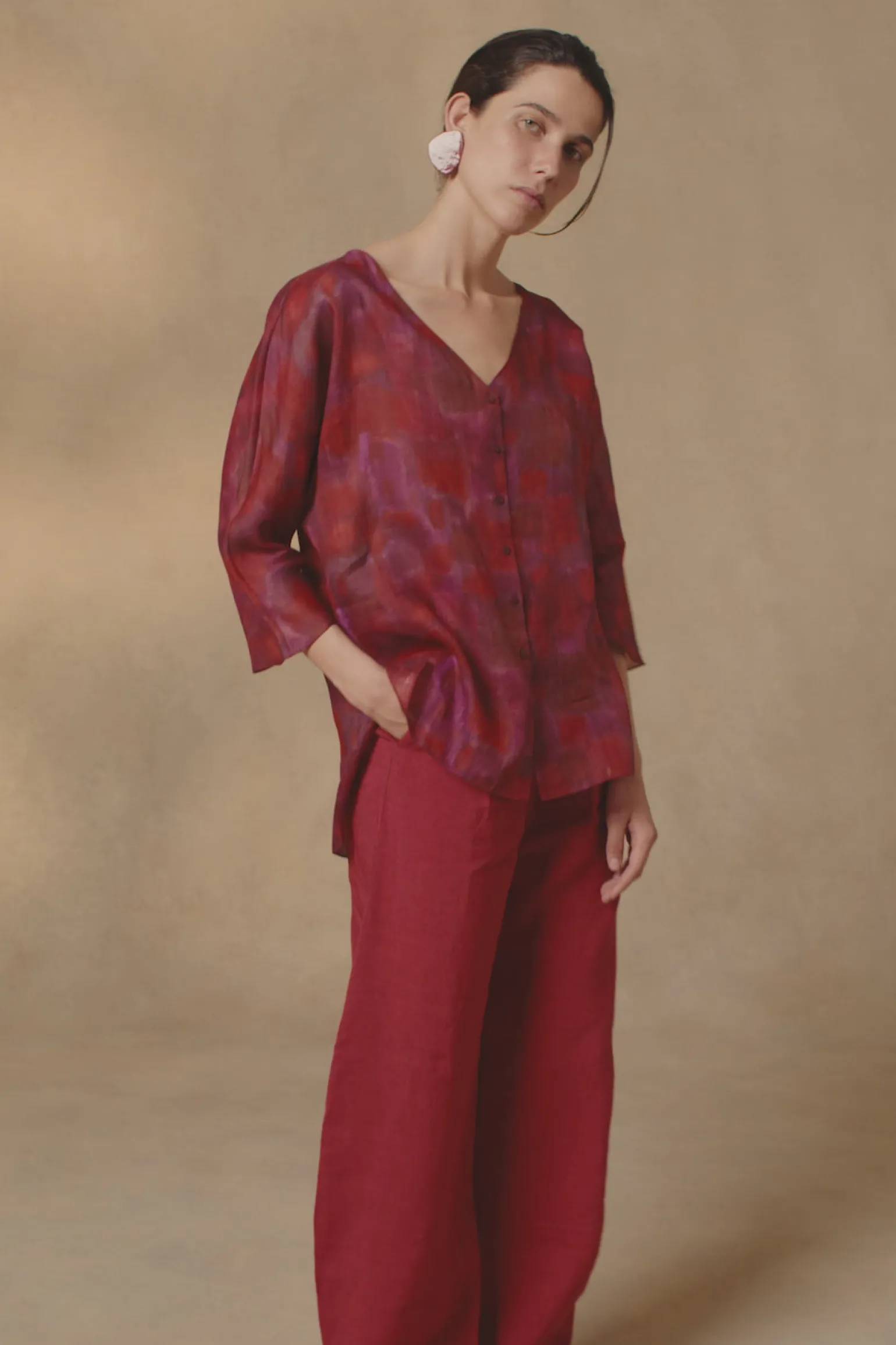Janis, Indira print ramie top