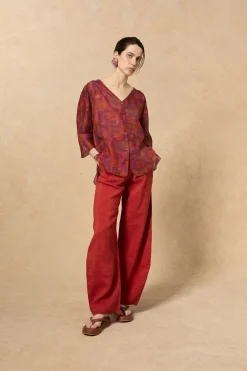 Janis, Indira print ramie top