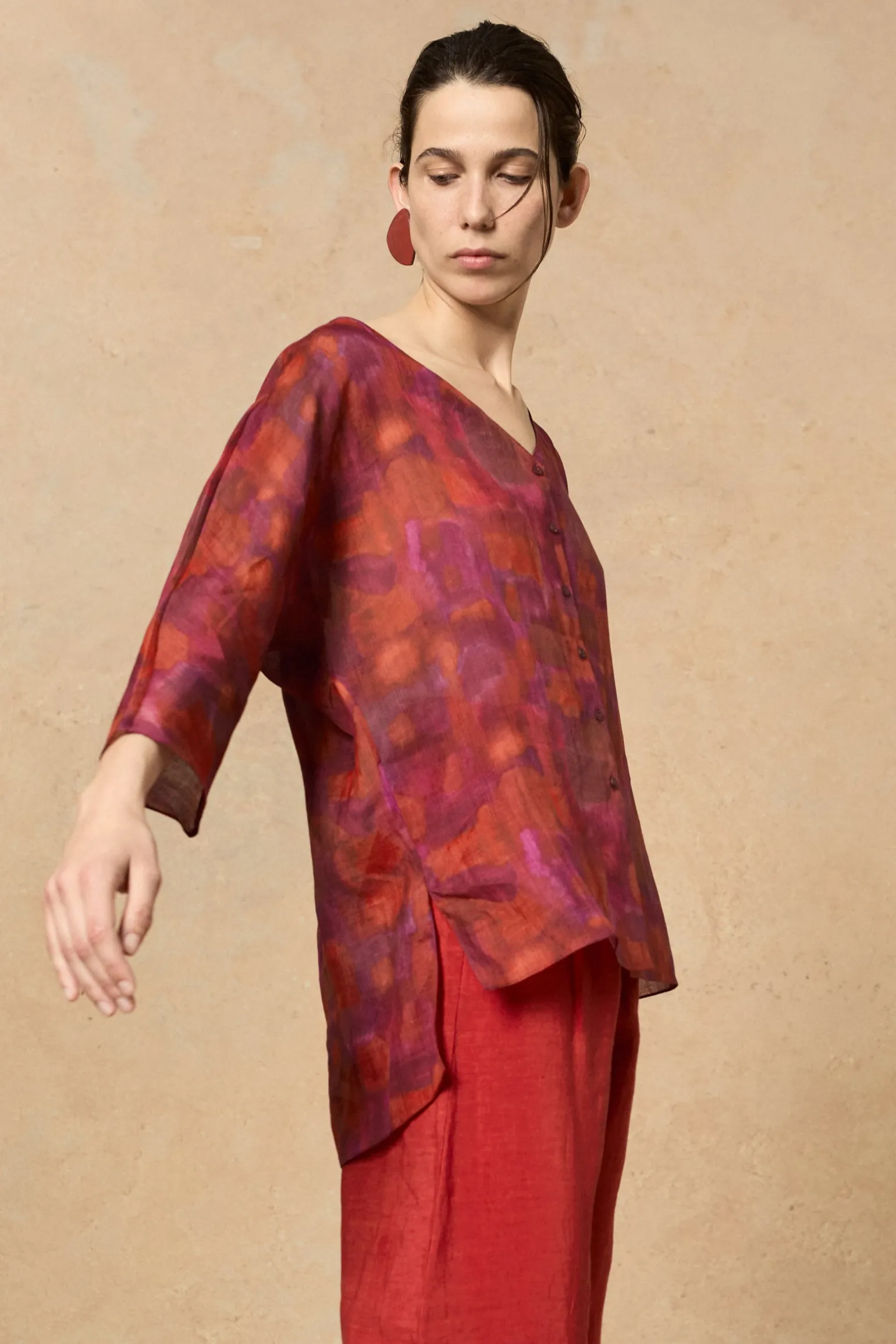 Janis, Indira print ramie top