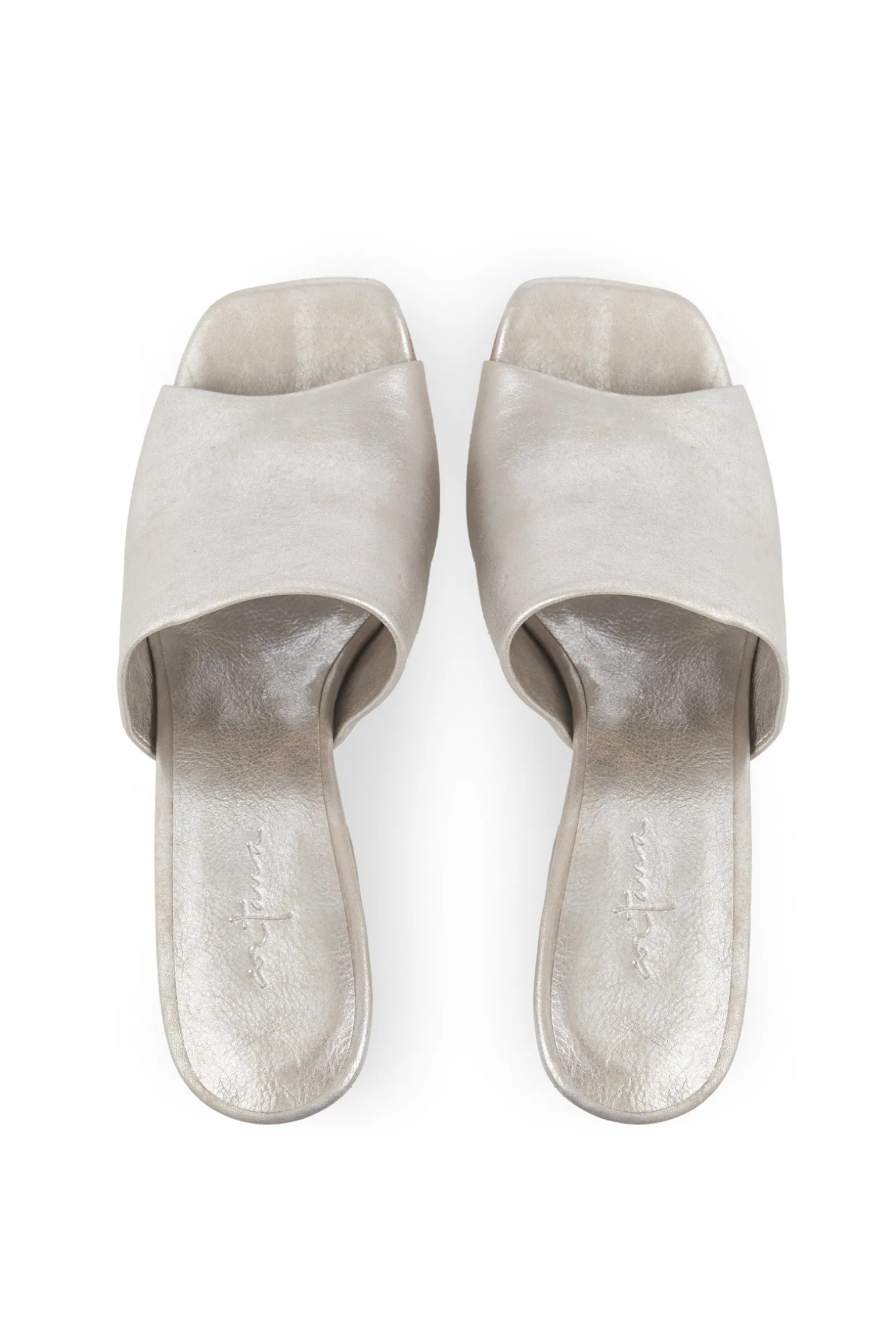 Janis, mules in silver white