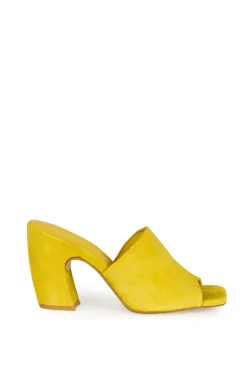 Janis, yellow suede mules